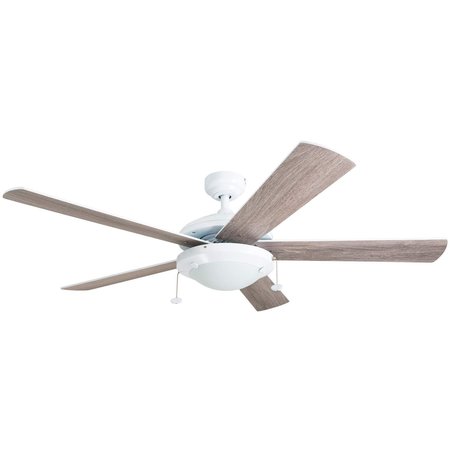 Prominence Home Bolivar, 52 in. Ceiling Fan with Light, White 80101-40